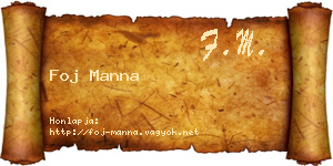 Foj Manna névjegykártya
